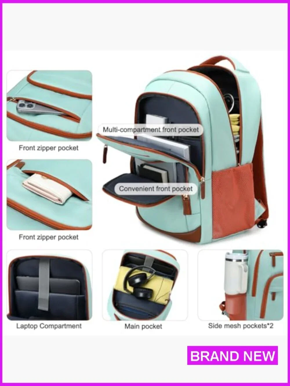 40L Travel Backpack Flight Approved Carry On Daypack Fits 17 Inch Laptop